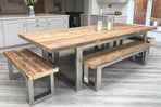 Natural 284cm x 117cm table with end & side benches (Sold Separately)