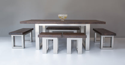 Classic Stools With 223cm Long Overhang Table & End Benches (Sold Separately)